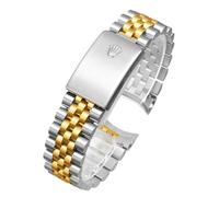 ROUHO Bracelet Montre Acier Inoxydable Bracelet Métallique 13mm 17mm 20mm Remplacement Embout Arrondi Style Jubilee Maillons Massifs for Rolex Datejust 16233