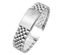 ROUHO Bracelet Montre Acier Inoxydable Bracelet Métallique 13mm 17mm 20mm Remplacement Embout Arrondi Style Jubilee Maillons Massifs for Rolex Datejust 16233