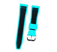 ROUHO Bracelet Montre Caoutchouc Étanche, Sophistiqué Silicone Souple Remplacement pour IWC Mark XVIII Le Petit Prince-Bleu + Argent Boucle 22mm
