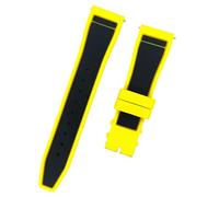 ROUHO Bracelet Montre Caoutchouc Étanche, Sophistiqué Silicone Souple Remplacement pour IWC Mark XVIII Le Petit Prince-Jaune 21mm