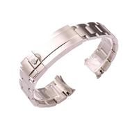 ROUHO Bracelet Montre Métal Acier Inoxydable Bracelet Rechange 20mm 21mm Anses Courbées Oyster Argent pour Rolex Cosmograph Daytona - 20mm