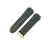 ROUHO Bracelet Montre Silicone 26mm Texture Cuir Caoutchouc Fermoir Déployant Acier Inoxydable Doux pour Hublot Big Bang Collection E3