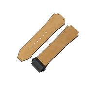 ROUHO Bracelet Montre Silicone 26mm Texture Cuir Caoutchouc Fermoir Déployant Acier Inoxydable Doux pour Hublot Big Bang Collection B5