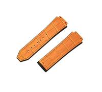 ROUHO Bracelet Silicone 26mm Relief Alligator 19mm Effet Cuir Caoutchouc Fermoir Acier Inoxydable Doux pour Hublot Big Bang Collection