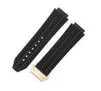 ROUHO Bracelet Silicone 26mm x 19mm Montre Caoutchouc Étanche Fermoir Déployant Acier Inoxydable Souple pour Hublot Big Bang Collection A4