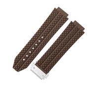 ROUHO Bracelet Silicone 26mm x 19mm Montre Caoutchouc Étanche Fermoir Déployant Acier Inoxydable Souple pour Hublot Big Bang Collection C2