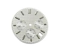 ROUHO Cadran Chronographe Gaufré 31.8mm Texturé avec Guichet Date, Face de Montre Pièces Modding pour Seiko VK63 Movement-C4