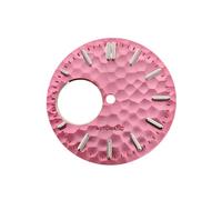 ROUHO Cadran Cœur Ouvert Martelé 28.5mm, Une Face Lumineuse Couronne 3h Modification pour Seiko NH38 Movement-S5