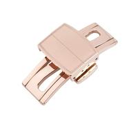 ROUHO Caoutchouc Bracelet Montre Pliant Boucle, Acier Inoxydable Montre Boucle pour Patek Philippe Aquanaut 5167/5164-Or Rose 18mm