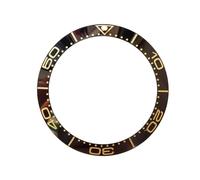 ROUHO Céramique Lunette de Montre, Insert Rechange, Anneau Poli Incrustation Façade Composant pour Omega Seamaster 300M-A2 38 * 30.7mm