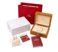 ROUHO Chêne Boîte à Montres en Bois Unique Vitrine Montre Doublure Crème Lockable Support Set de Rangement avec Livret pour Omega Constellation