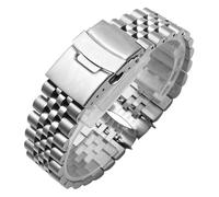 ROUHO Classique en Métal Remplacement Bracelet de Montre Fermoir Déployant Accessoires Bracelet Montre pour Seiko Turtle SKX 5 Sports Prospex-Argent 2 22mm