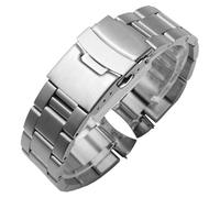 ROUHO Classique en Métal Remplacement Bracelet de Montre Fermoir Déployant Accessoires Bracelet Montre pour Seiko Turtle SKX 5 Sports Prospex-Argent 1 22mm