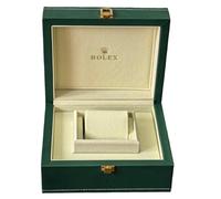 ROUHO Coffret Montre Vert Accessoires Dorés Doublure Velours Crème Support Individuel Cuir PU pour Rolex President
