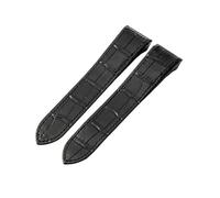 ROUHO Cuir Véritable Bracelet de Montre Réglable Imperméable Remplacement Montre Accessoires pour Cartier Santos 100-Noir sans Boucle 23mm