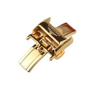 ROUHO Double Bouton Poussoir Montre Boucle Bracelet Montre Pliant Boucle pour Longines Master Conquest Elegant L2 L4-Or 14mm