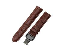 ROUHO Durable 18mm Cuir Véritable Bracelet Montre Polyvalent Remplacement Poignet Sangle Montre pour Tissot Le Locle T41 T006 T049407A-Marron + Noir Boucle