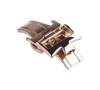 ROUHO Durable Bracelet Montre Boucle Déployante Acier Inoxydable Fermoir Pliant Remplacement Montre Accessoires pour Vacheron Constantin-Or Rose 18mm