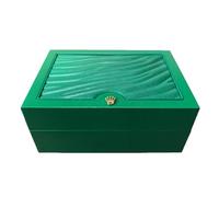 ROUHO Écrin Montre Vert Texture Ondulée Bois Boîte Montre 1 Emplacement Doublure Velours Beige Porte-Bijoux pour Rolex Box
