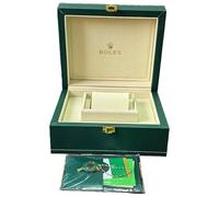 ROUHO Étui Support Montre Finition Cuir Vert Cadre Bois Massif Boîte Montre pour Rolex Deepsea