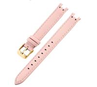 ROUHO Femme Bracelet de Montre Habillé Entrecorne Crantée Remplacement Cuir Véritable Bracelet Montre pour Anne Klein AK2618 AK2157 AK2156-Rose avec Or Boucle 12 x 6mm