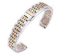 ROUHO Homme Femme Acier Inoxydable Bracelet de Montre Boucle à Libération Rapide Bracelet Montre pour Armani AR11632 AR1926 AR11244-Argent Or 21mm
