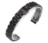 ROUHO Homme Femme Acier Inoxydable Bracelet de Montre Boucle à Libération Rapide Bracelet Montre pour Armani AR11632 AR1926 AR11244-Noir 12mm