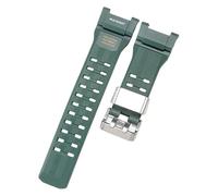 ROUHO Intégré 28mm Bracelet Montre avec Fermoir Acier INOX & Passant, Remplacement Silicone pour CASIO G-Shock Mudmaster 3rd-Vert