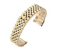 ROUHO Interface en Arc Bracelet de Montre Remplacement Fermoir Pliant Acier Inoxydable Solide Bracelet Montre pour Rolex-Or 21mm