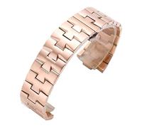 ROUHO Libération Rapide Acier Inoxydable Bracelet de Montre Réglable Bracelet Montre pour Vacheron Constantin Overseas 4500V 5500V P47040-Or Rose 8mm