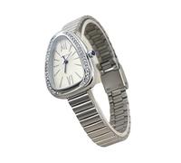 ROUHO Montre Féminine Quartz Étanche, Acier Inoxydable Réglable Bracelet Enrouleur-Argent 1