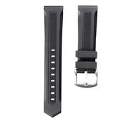ROUHO Motif Lettres Silicone Bracelet Montre, Fermoir à Pin Ajustable Bande Montre pour Tag Heuer Aquaracer-Argent 22mm