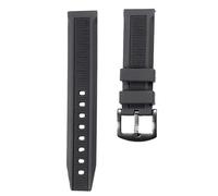 ROUHO Motif Lettres Silicone Bracelet Montre, Fermoir à Pin Ajustable Bande Montre pour Tag Heuer Aquaracer-Noir 22mm