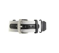 ROUHO Nylon & Cuir Hybride Bracelet Montre Confortable Durable Tissu Sangle Montre Remplacement pour Hamilton Khaki Field Khaki Aviation-Gris + Argent 22mm