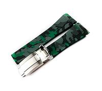 ROUHO Port D’Arc 20Mm Sangle en Silicone Camouflage Sangle Homme pour Rolex Submariner Daytona GMT-Vert