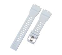 ROUHO Premium Silicone Caoutchouc Bracelet Montre - Étanche Flexible & Durable Remplacement Sangle Montre pour Casio GBA-800 GBD-800 GMA-B80-Blanc