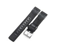 ROUHO Réglable & Robuste Tissu Tissé Sangle Montre Confortable Respirant Remplacement Nylon Bracelet Montre pour Jeep Wrangler-Noir + Argent Boucle 20mm