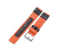 ROUHO Réglable & Robuste Tissu Tissé Sangle Montre Confortable Respirant Remplacement Nylon Bracelet Montre pour Jeep Wrangler-Orange + Argent Boucle 20mm