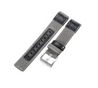 ROUHO Réglable & Robuste Tissu Tissé Sangle Montre Confortable Respirant Remplacement Nylon Bracelet Montre pour Jeep Wrangler-Gris + Argent Boucle 20mm