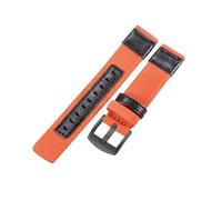 ROUHO Réglable & Robuste Tissu Tissé Sangle Montre Confortable Respirant Remplacement Nylon Bracelet Montre pour Jeep Wrangler-Orange + Noir Boucle 20mm