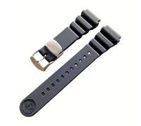 ROUHO Silicone Bracelet Montre Homme Sport, Remplacement Bande Montre Accessoires pour Seiko Prospex SPR007 Abalone Sumo Tuna-Noir 20mm