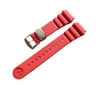 ROUHO Silicone Bracelet Montre Homme Sport, Remplacement Bande Montre Accessoires pour Seiko Prospex SPR007 Abalone Sumo Tuna-Rouge 20mm