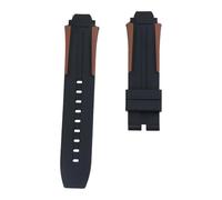 ROUHO Silicone Bracelet Montre Sport, Antitranspirant Caoutchouc Bande Montre pour Tissot PRC 100 1835 T111417-Marron