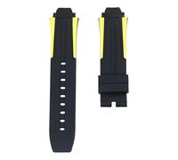 ROUHO Silicone Bracelet Montre Sport, Antitranspirant Caoutchouc Bande Montre pour Tissot PRC 100 1835 T111417-Jaune