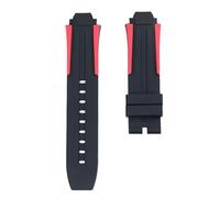 ROUHO Silicone Bracelet Montre Sport, Antitranspirant Caoutchouc Bande Montre pour Tissot PRC 100 1835 T111417-Rouge