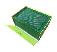 ROUHO Support Montre Unique Vert Design Ondes Boîtier Bois Massif Coussin Velours Présentoir Protection Écrin pour Rolex Starbucks