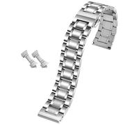 ROUHO Universel Acier Inoxydable Bracelet de Montre Boucle à Bouton-Poussoir Remplacement Réglable Maillon Bracelet Montre-Argent 16mm
