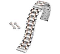 ROUHO Universel Acier Inoxydable Bracelet de Montre Boucle à Bouton-Poussoir Remplacement Réglable Maillon Bracelet Montre-Argent Or Rose 14mm