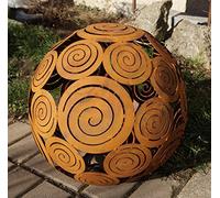 Rouille Noble Boule Spiral pour Cuisiner Lumière Décoration de Jardin D40cm