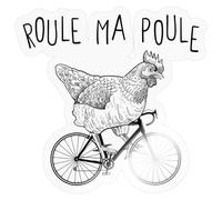 Roule Ma Poule Cadeau Vélo Rouler Humour Poule Autocollant Sticker
